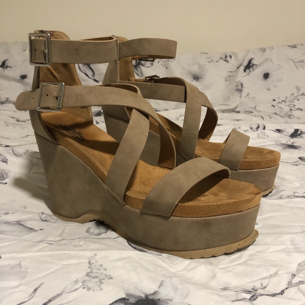 Charlotte Russe Tan Wedges